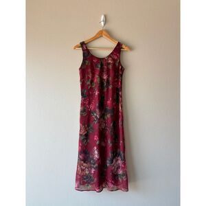 Vintage K Studio 90s floral sleeveless‎ midi dress